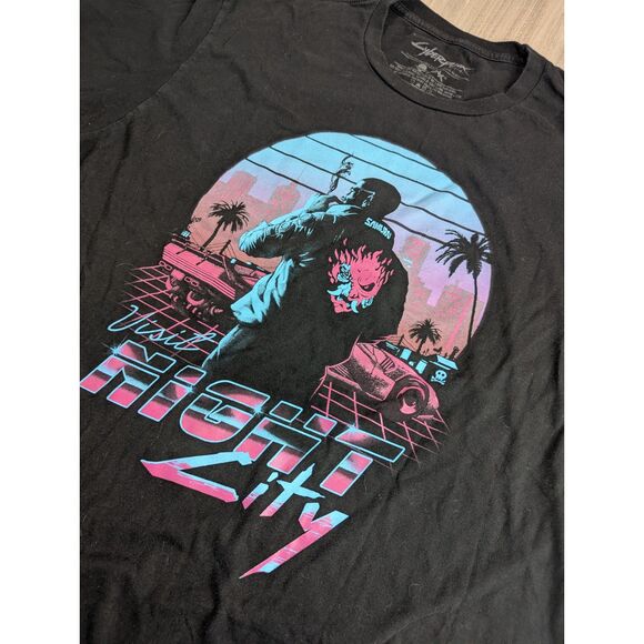 Cyberpunk 2077 Other - Cyberpunk 2077 Welcome To Night City Graphic T-Shirt Men's XL Black Video Game
